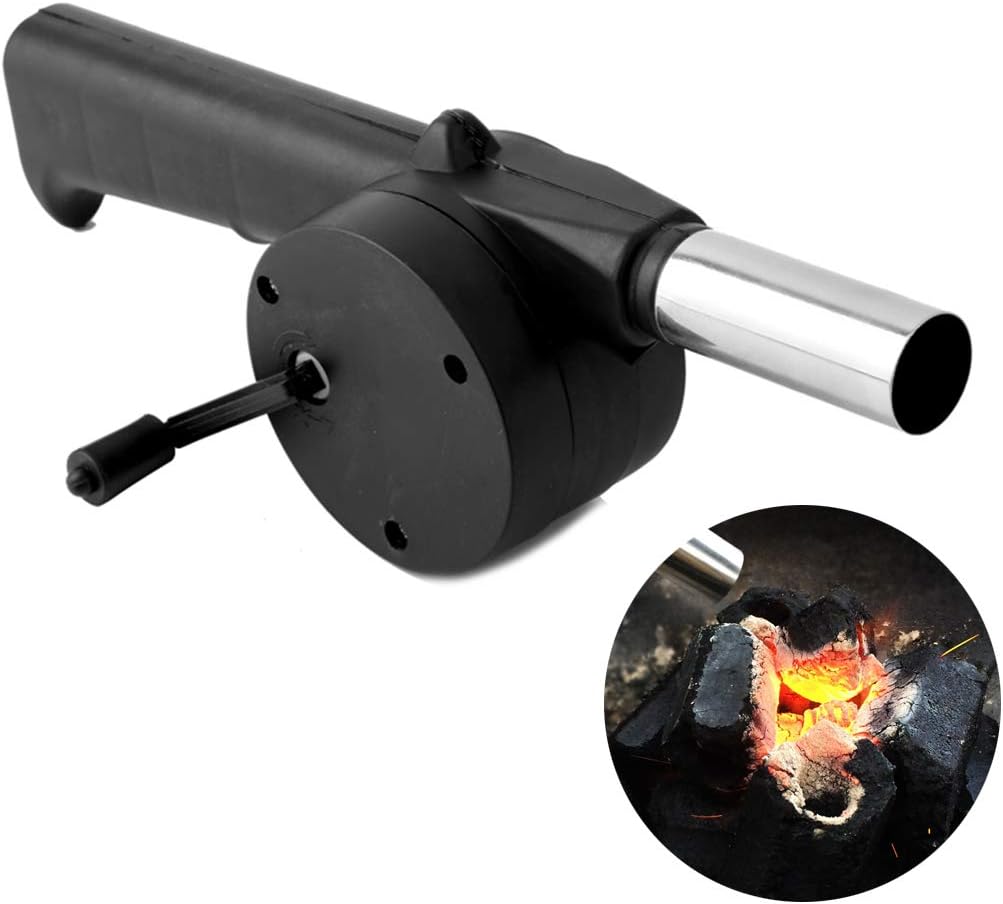 Camping Cooking Accessories Set - Outdoor-Kochzubehör: Tragbarer Handkurbel-Ventilator, Luftgebläse für Grill,