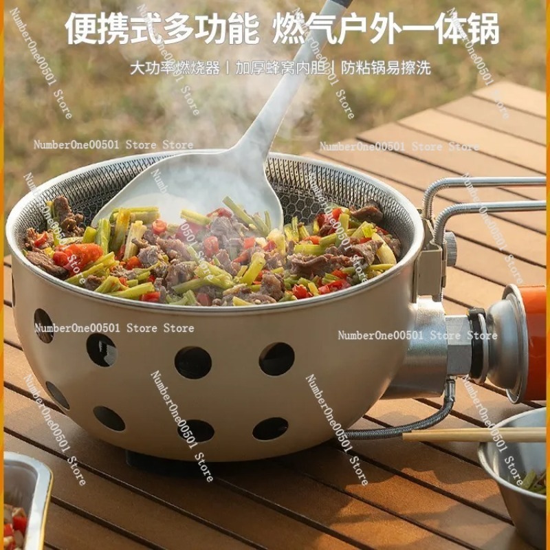 Camping Cooking Accessories Set - Tragbarer Outdoor-Kochtopf All-in-One Camping-Kochset für Reis,