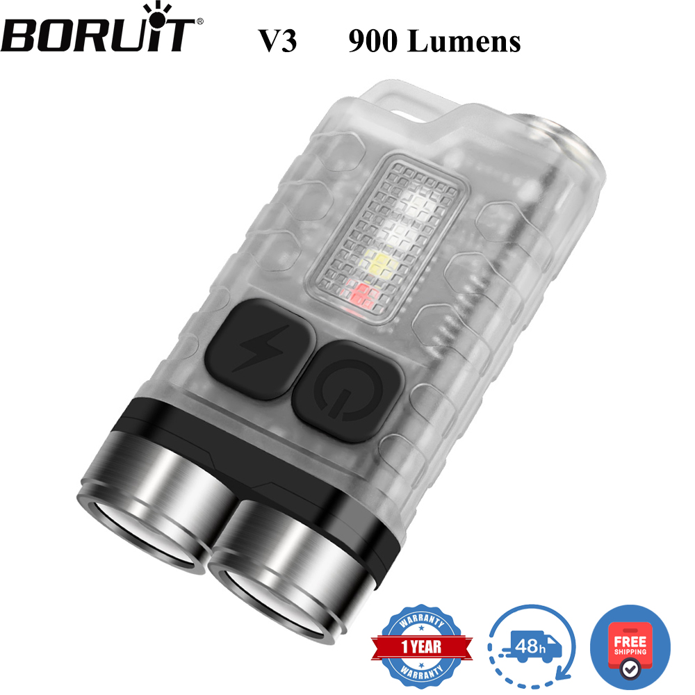 Camping Cooking Fish - BORUiT V3 LED-Schlüsselanhänger, tragbare 900 lm