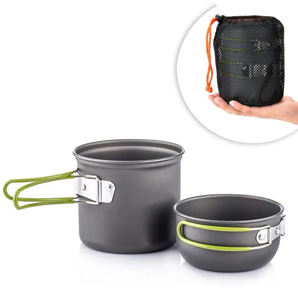 Camping Cooking Accessories Set - Camping-Kochgeschirr, Mess-Set, ultraleichtes Camping-Topf-Set, Kochen im