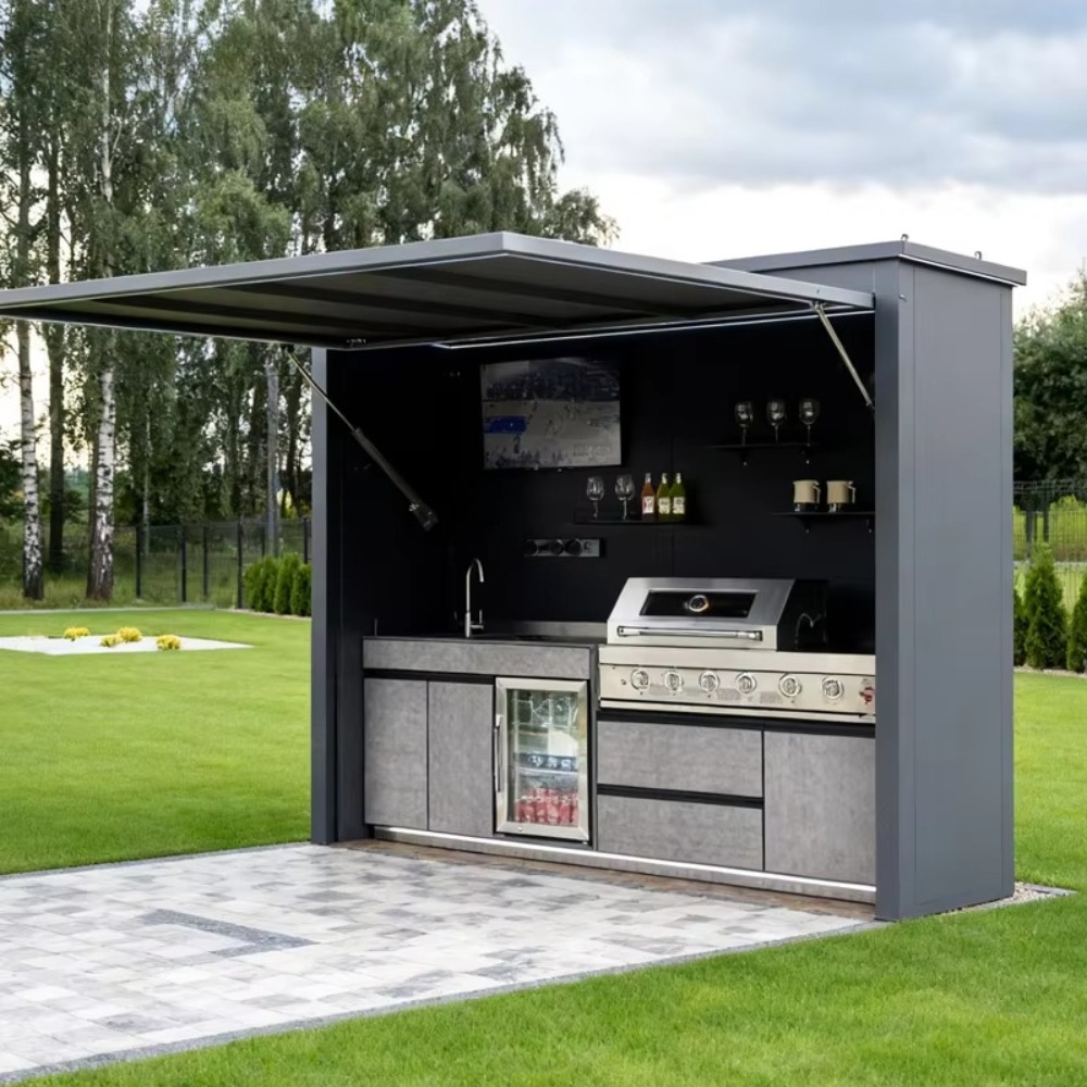 Camping Cooking Canopy - Aluminium Hotel Kommerzieller BBQ-Grill Küchenschrank, Wasserdichtes