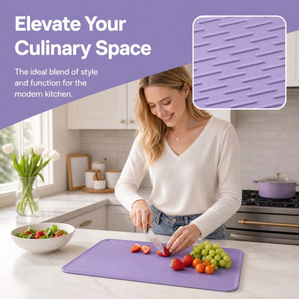 Camp Cutting Board - Leicht zu reinigendes, quadratisches TPU-Schneidebrett, schimmelresistent,