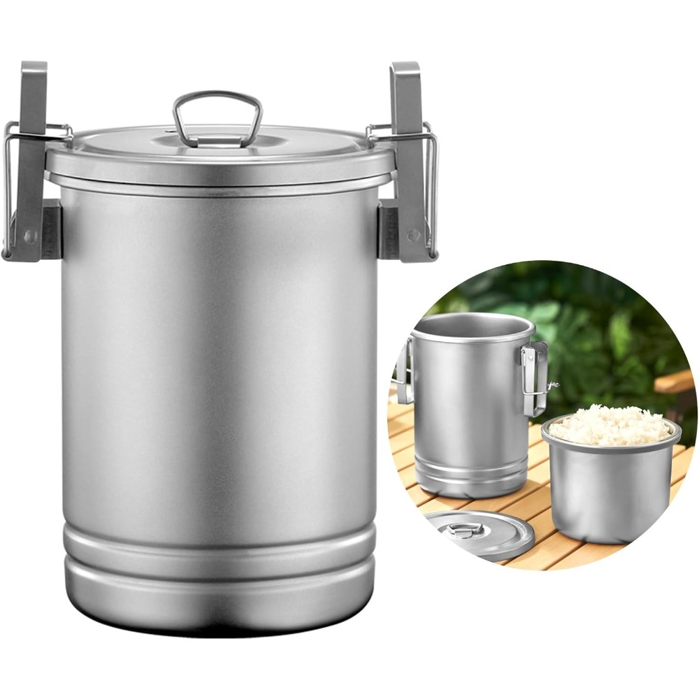 Nesting Camping Cooking Set - Camping-Kochtopf-Set mit Deckel, 304 Edelstahl, zum