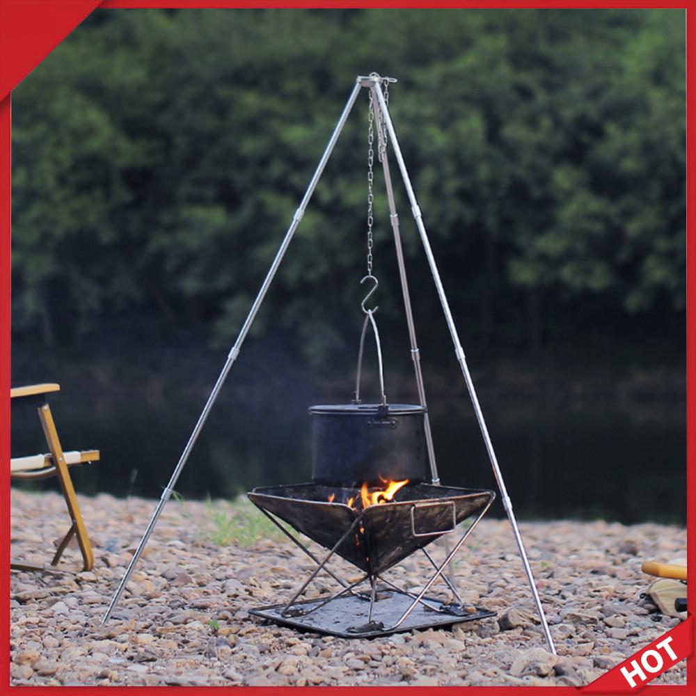 Camping Cooking Pot Tripod - Outdoor-Kochstativ Tragbarer Abnehmbarer Ständer Aluminiumlegierung Kochtopfrahmen