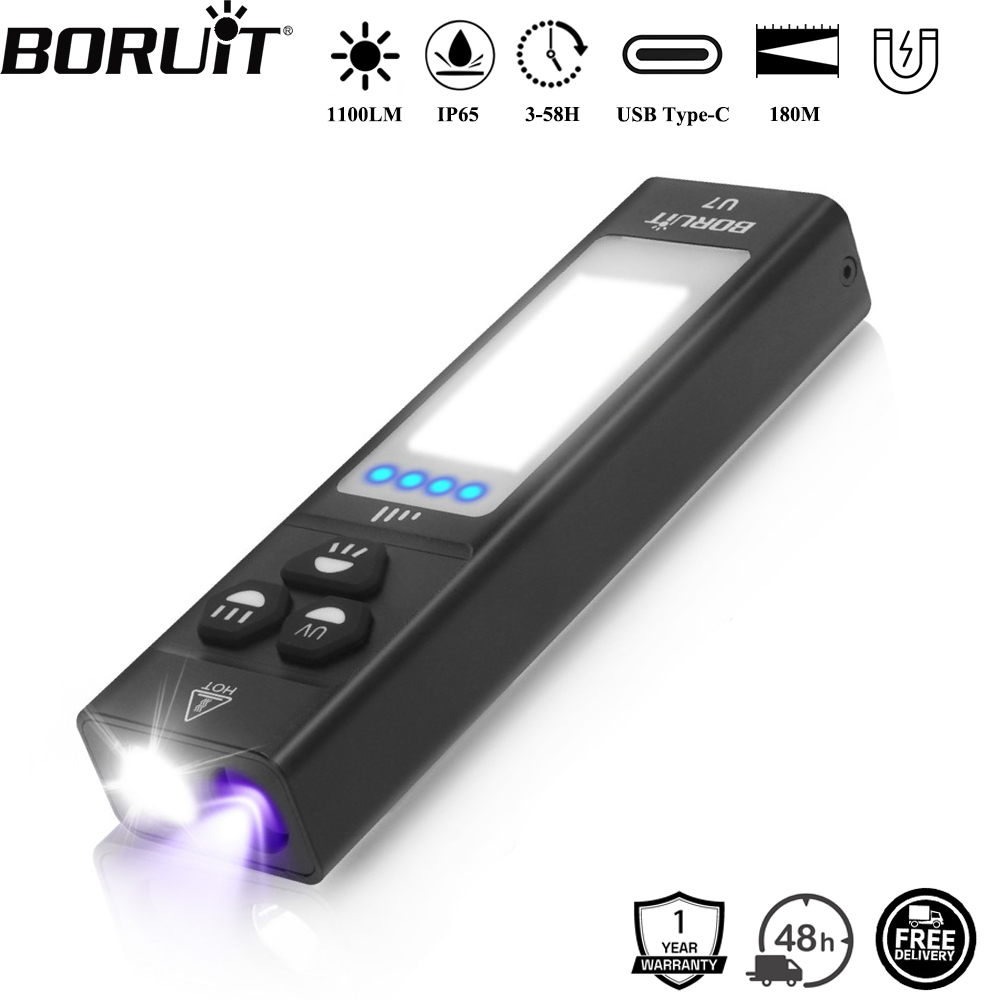 Camping Cooking Fish - BORUiT U7 UV-LED-EDC-Taschenlampe, 1100 lm, Typ