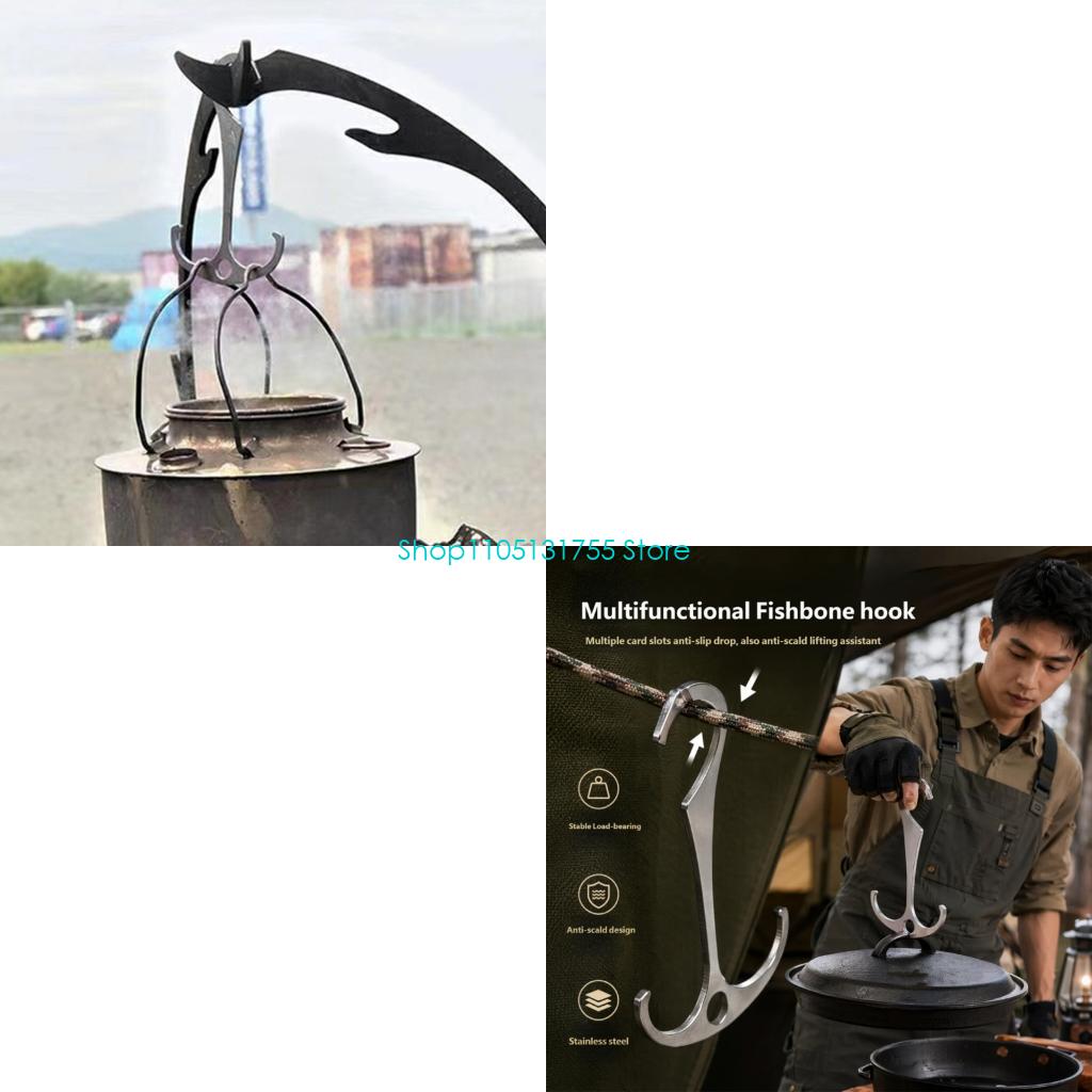 Camping Cooking Tent - K0EF Kochbereich-Aufbewahrungshaken, Metalllagerteil mit mittlerem Loch
