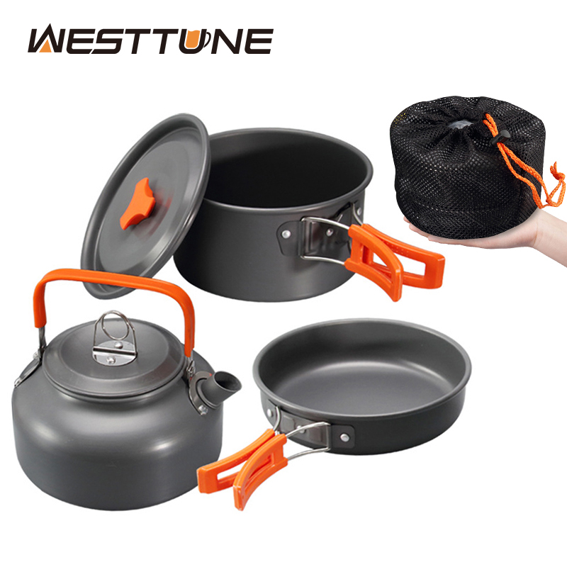 Camping Cooking Accessories Set - WESTTUNE Camping-Kochgeschirr-Set, Aluminium, für den Außenbereich,