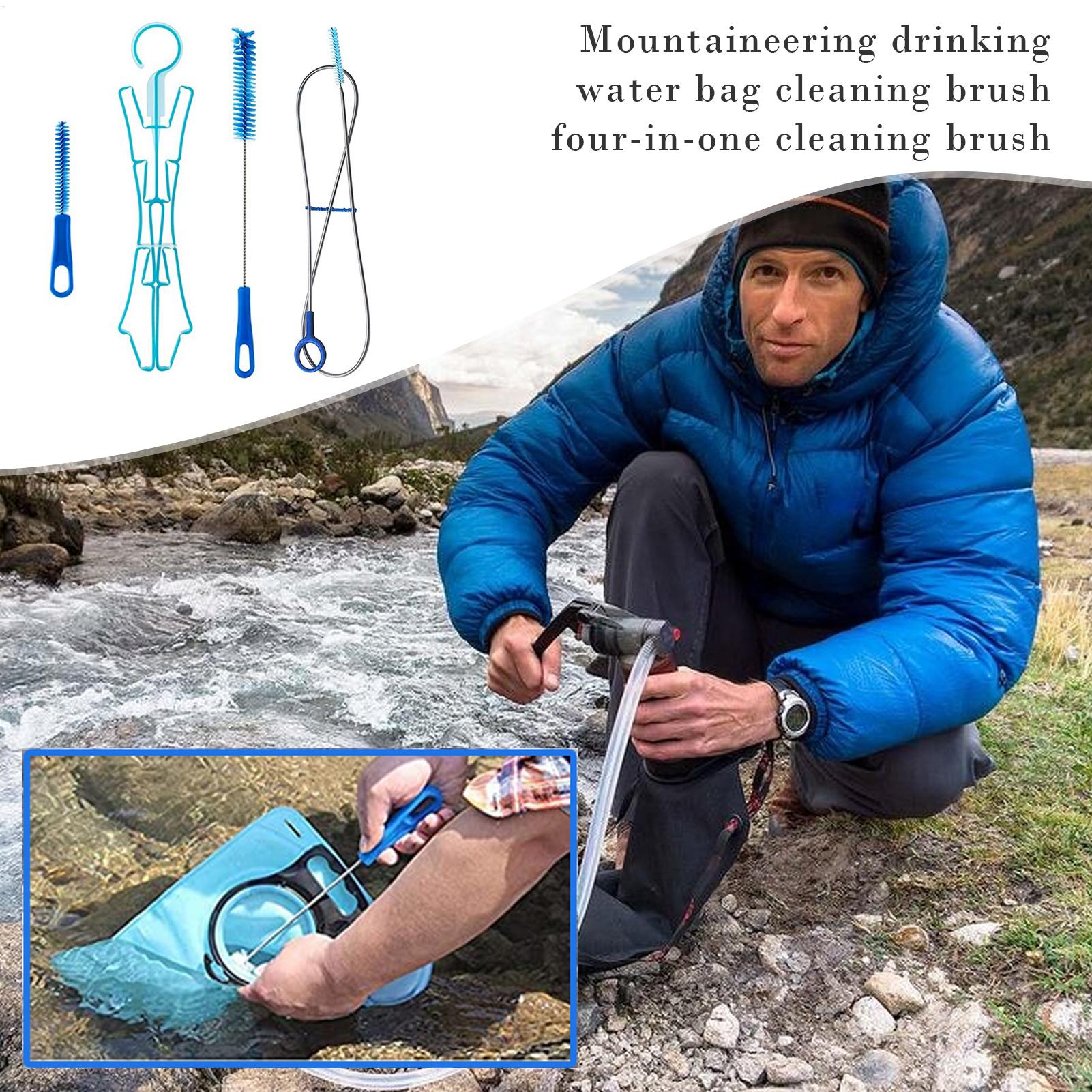 Camping Cooking And Drinking - Wasserbeutel-Reinigungsbürsten-Set aus Kunststoff für Outdoor-Trinkwasserbeutel, Camping-,