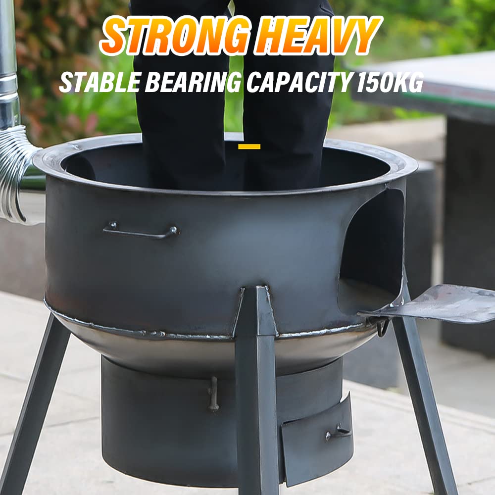 Camping Cooking Hot Plate - 58cm Tragbarer Abnehmbarer Outdoor-Kochherd Beweglicher Camping-Holzofen