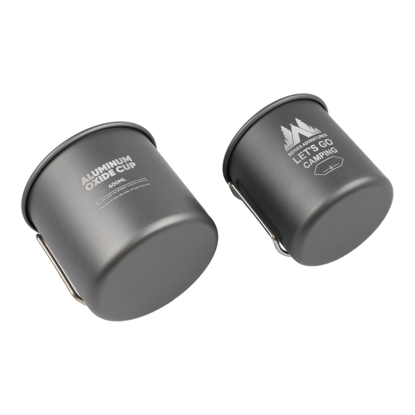 Nesting Camping Cooking Set - Aluminium-Campingbecher-Set 300 ml und 400 ml