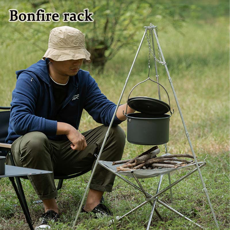 Camping Cooking Pot Tripod - Camping Lagerfeuer Stativ tragbare Dreieck Unterstützung