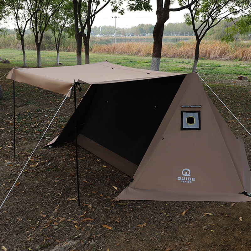 Camping Cooking Canopy - Camping Outdoor Doppelspitzen-Vordach Silbernes Sonnensegel für