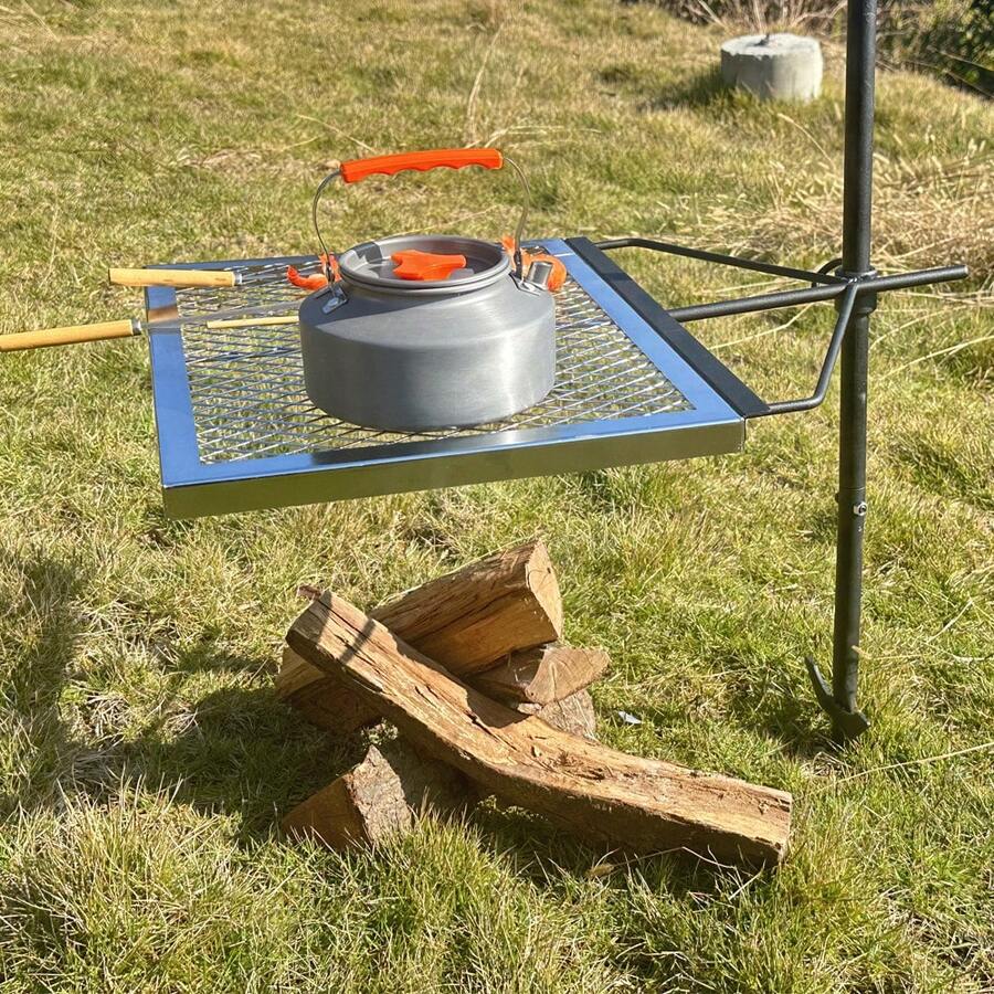 Camping Cooking Open Fire - 360 ° Verstellbarer, drehbarer Lagerfeuergrill, robuste