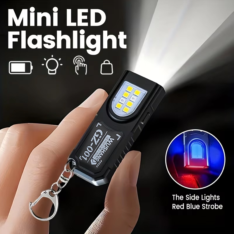 Camping Cooking Fish - Multifunktionale Schlüsselanhänger-Taschenlampe, USB wiederaufladbar, Mini-Taschenlampe mit