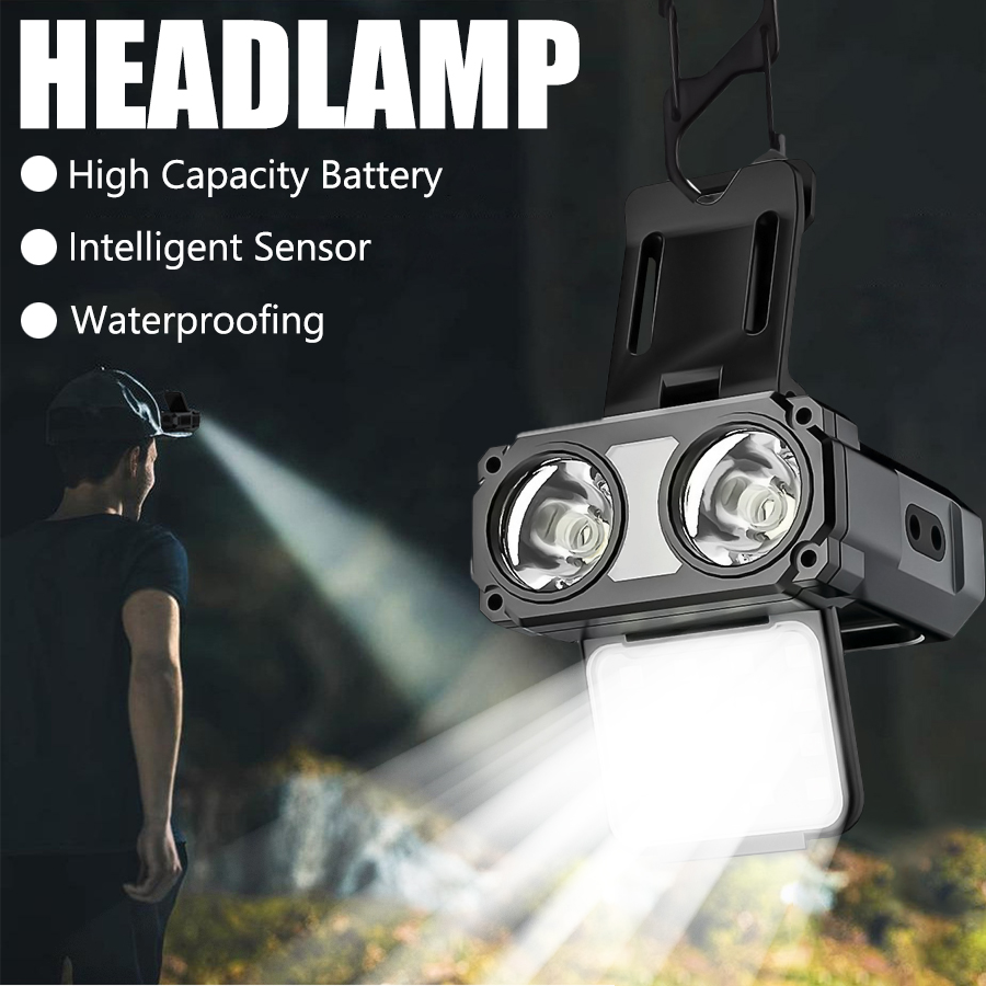 Camping Cooking Fish - Sensor COB LED Scheinwerfer Kappe Clip