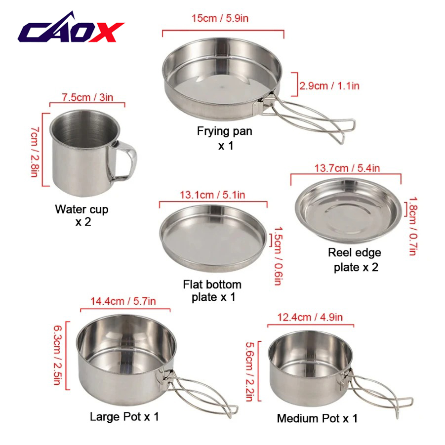 CAOX 8-teiliges Camping-Kochge – Camping Cooking Hot Plate Bewertung und Preis