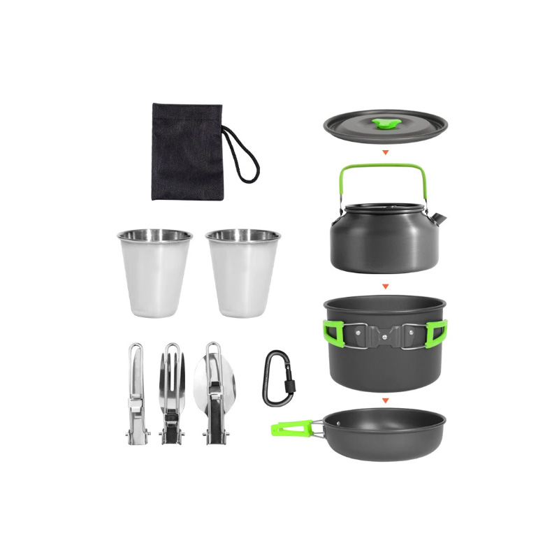 DS-308 Outdoor-Kochset mit gro – Nesting Camping Cooking Set Bewertung und Preis