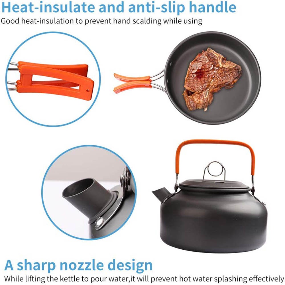 Outdoor-Camping-Kochset, Antih – Nesting Camping Cooking Set Bewertung und Preis
