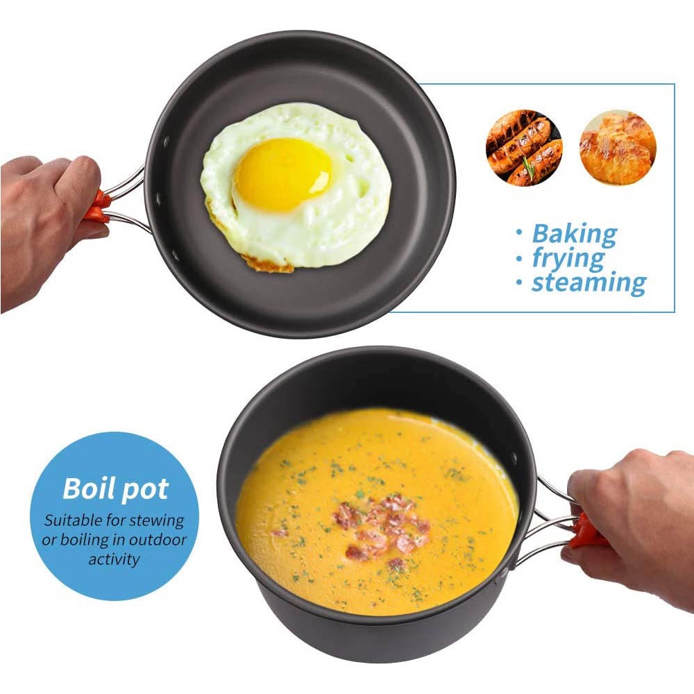 Outdoor-Camping-Kochset, Antih – Nesting Camping Cooking Set Bewertung und Preis