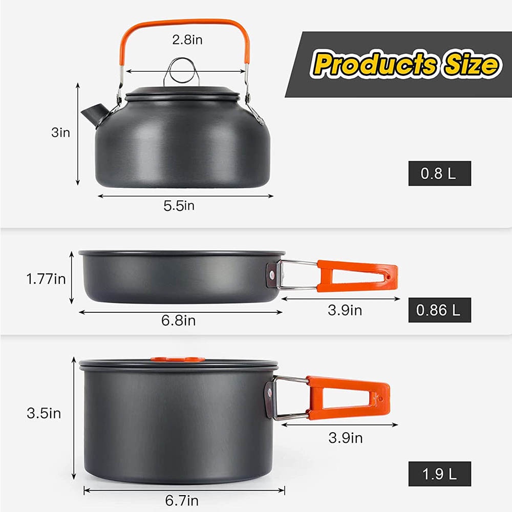 Outdoor-Camping-Kochset, Antih – Nesting Camping Cooking Set Bewertung und Preis