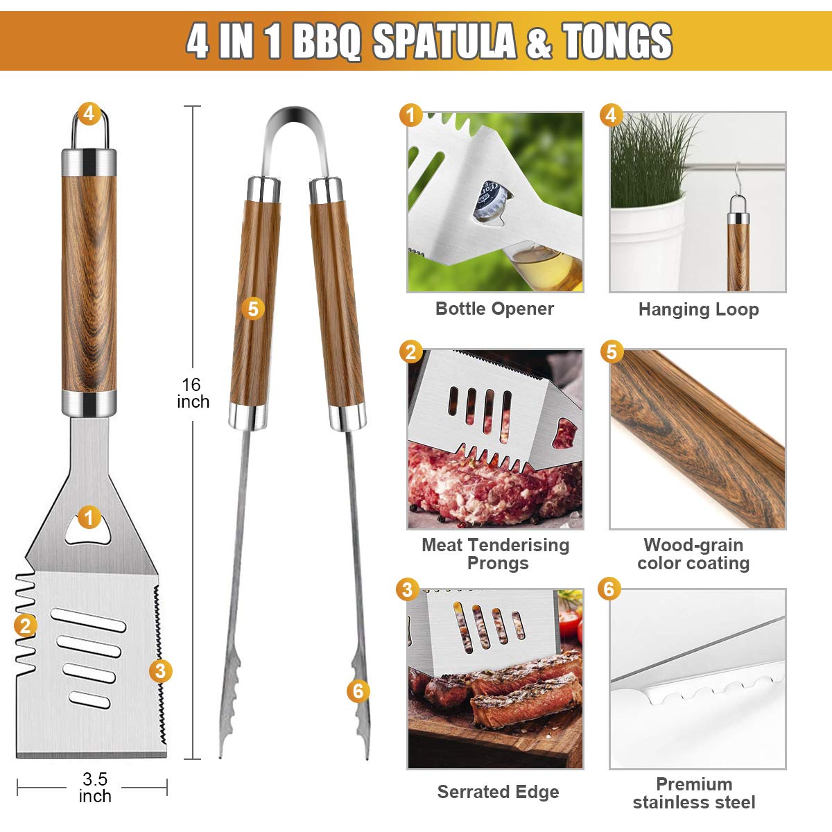 38PCS BBQ Grill Zubehör Set Ed – Camping Cooking Accessories Set Bewertung und Preis