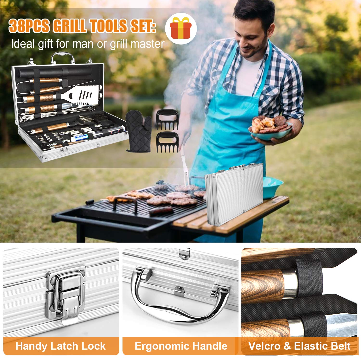 38PCS BBQ Grill Zubehör Set Ed – Camping Cooking Accessories Set Bewertung und Preis