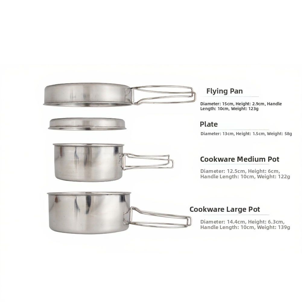Outdoor-Kochset 4-teilig aus E – Nesting Camping Cooking Set Bewertung und Preis