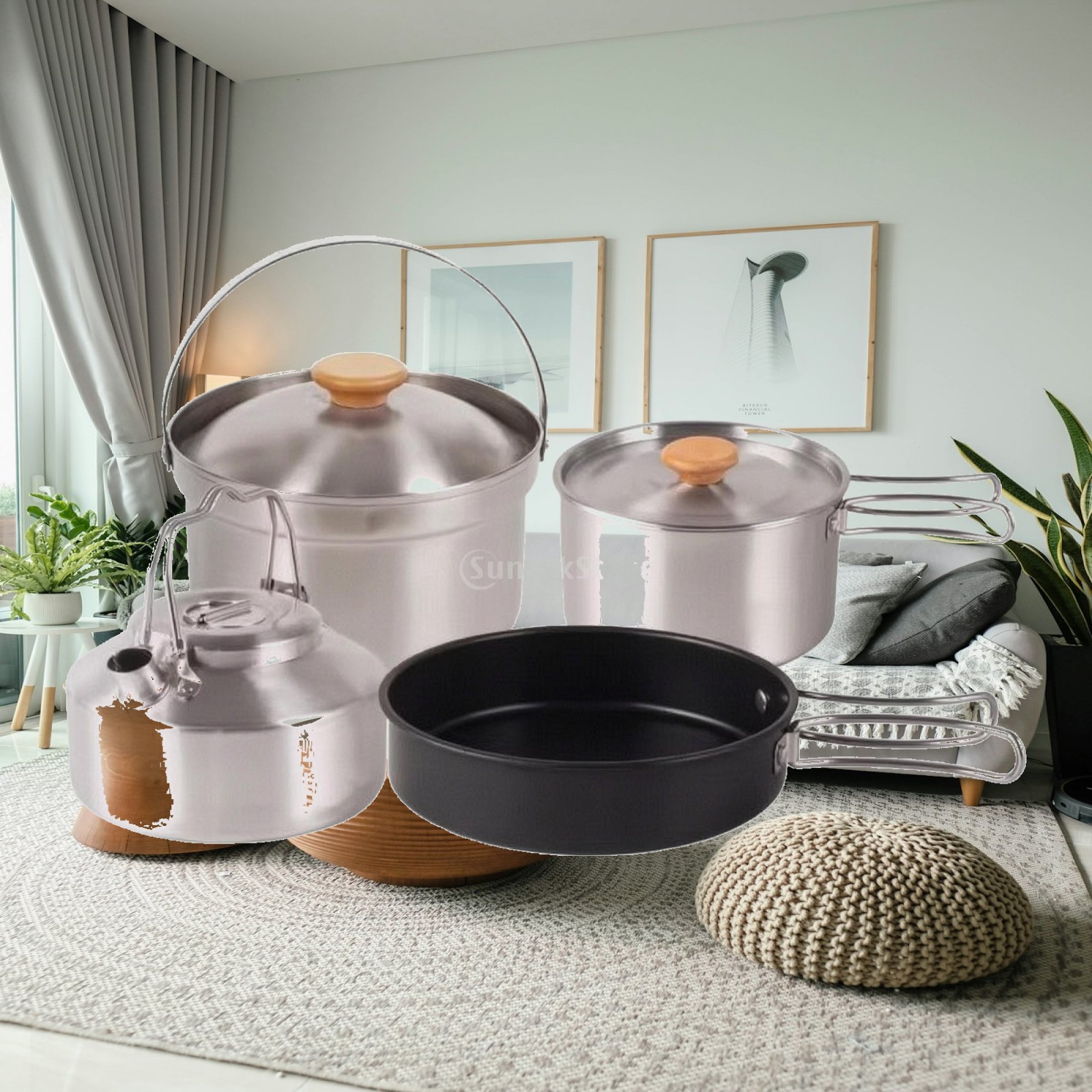 4-teiliges Camping-Kochset aus – Nesting Camping Cooking Set Bewertung und Preis