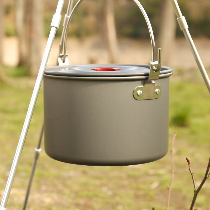 4L Camping-Hängetöpfe Camping- – Camping Cooking Pot Tripod Bewertung und Preis