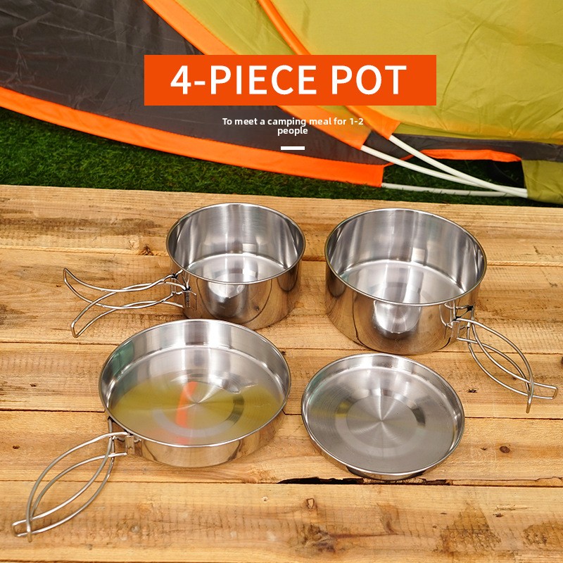 CLS 4-teiliges Edelstahl-Campi – Nesting Camping Cooking Set Bewertung und Preis