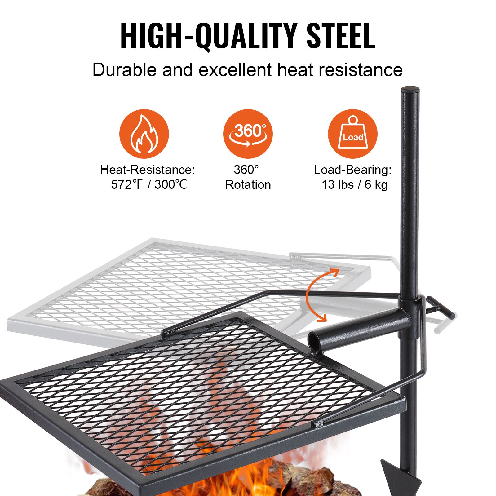 Drehbarer Lagerfeuergrill, Gri – Camping Cooking Open Fire Bewertung und Preis